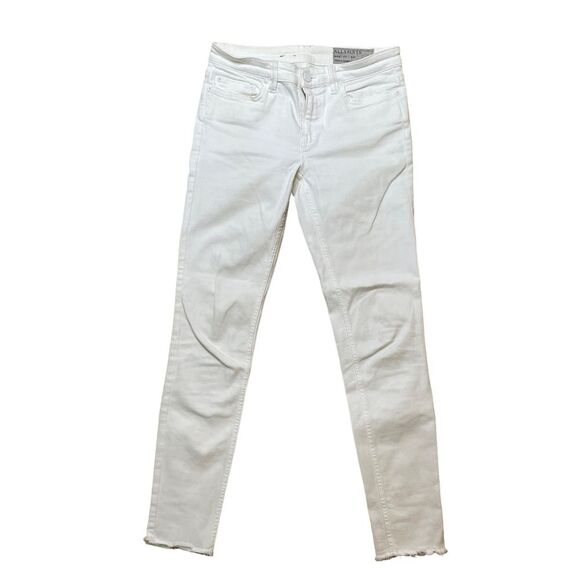 AllSaints White Cropped Skinny Jeans Size 27 | Mast Fit Designer Denim - Picture 1 of 13